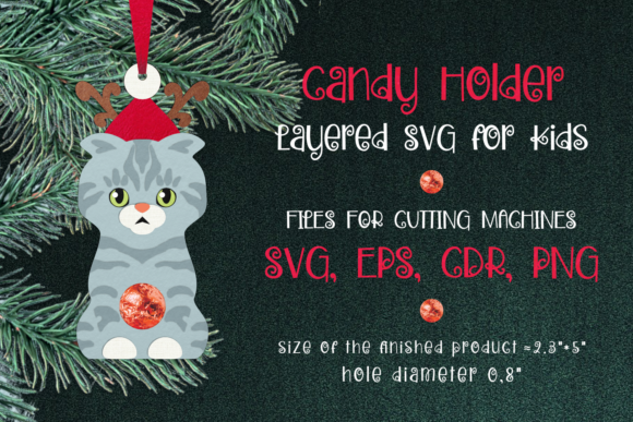 3D SVG Scottish Fold Cat Christmas Ornament Review