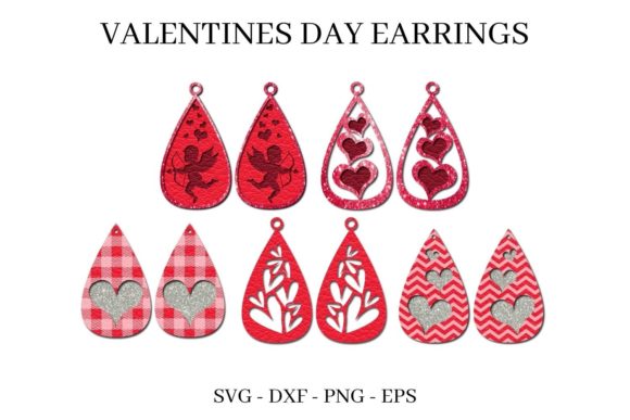 3D SVG Shapes: Valentine's Day Earrings Bundle