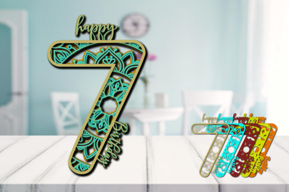 7th Birthday Cake Topper Mandala 3D SVG Shapes Review