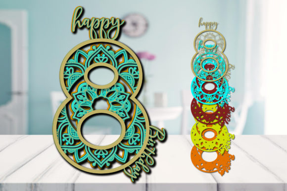 8th Birthday Cake Topper Mandala 3D SVG Shapes Review