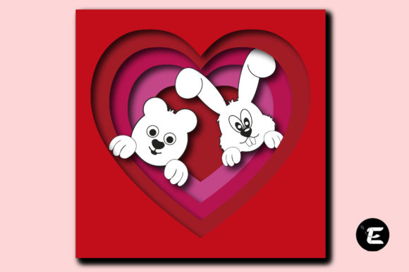 Animals Love 3D SVG for Shadow Box Design