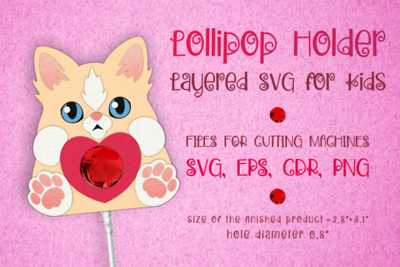 Cat Lollipop Holder 3D SVG: Valentine Shapes Review