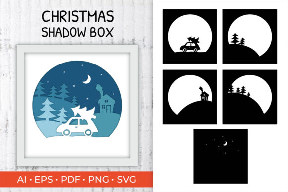 Christmas Shadow Box 3D SVG for Festive Branding