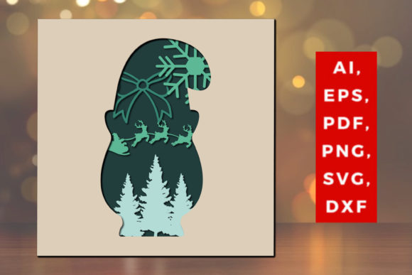 Layer Cut 3D Gnome Christmas SVG Review