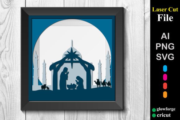 Layered Nativity 3D SVG for Shadow Boxes