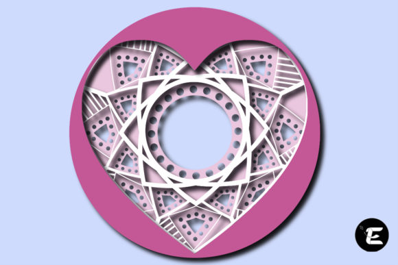 Love Mandala 3D SVG for Shadow Boxes