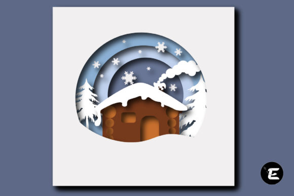 Mountain Chalet 3D SVG for Christmas Products