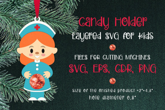 Nurse Christmas Ornament Candy Holder 3D SVG