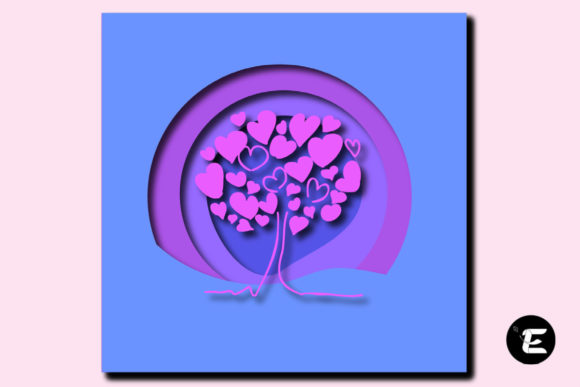 Tree of Love 3D SVG for Shadow Box Branding