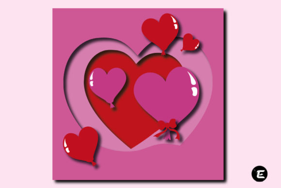 Valentine Hearts 3D SVG for Shadow Boxes