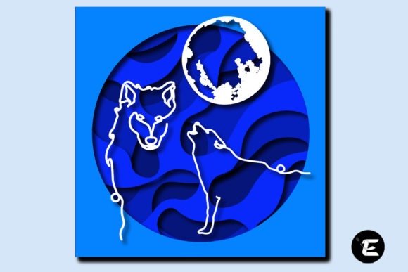 Wolf 3D SVG for Shadow Boxes & Commercial Crafts